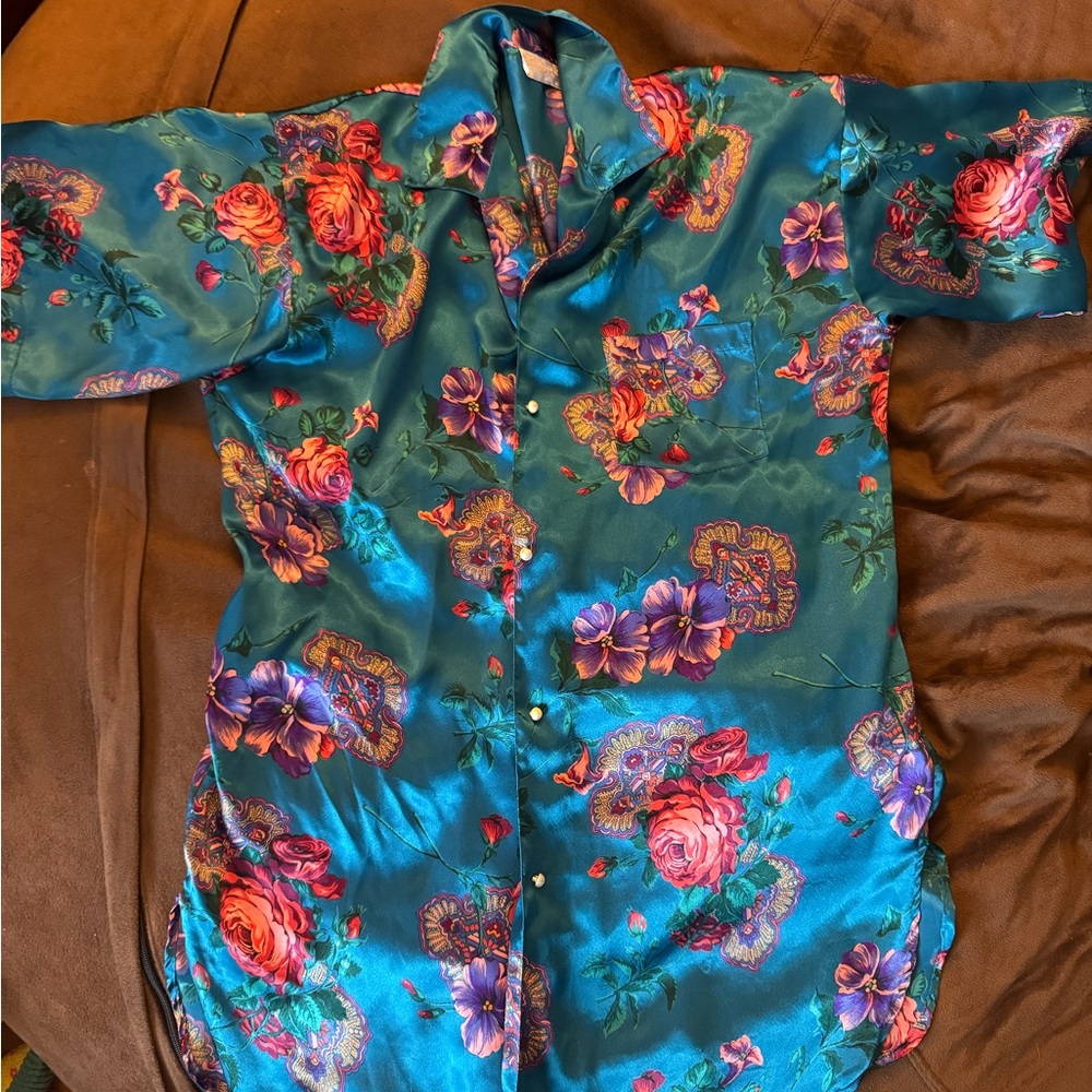 Vintage Button Up Kimono Sleep Shirt